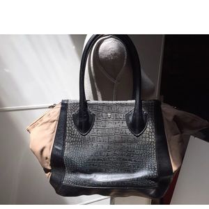 Pour la victoire maison croc embossed tote handbag